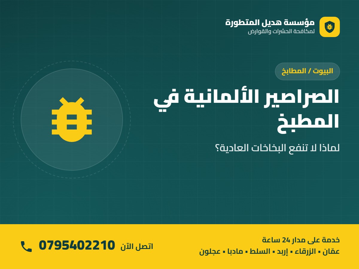 الصراصير الألمانية في المطبخ: لماذا لا تنفع البخاخات العادية؟ – اتصل بمؤسسة هديل 0795402210